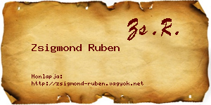 Zsigmond Ruben névjegykártya